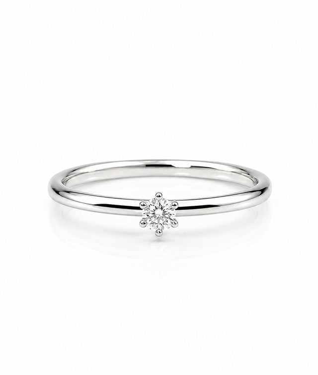 Förlovningsring i silver med 0,10 ct diamant. 