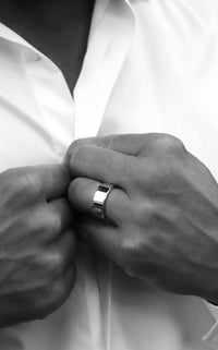 Wedding/Engagement ring for men, silver ring 7 mm