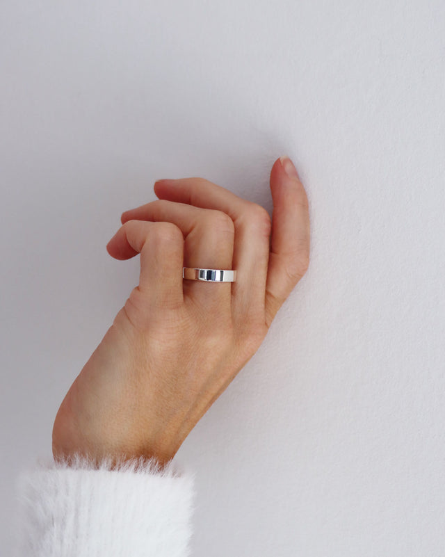 Mila Combo Silver Ring, 5 mm, Engraving optional