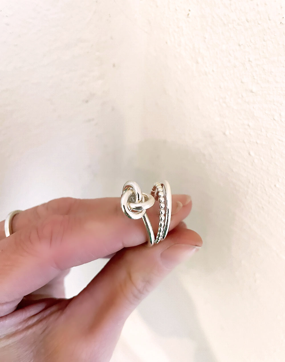 3 in One Medium Knot silver ring