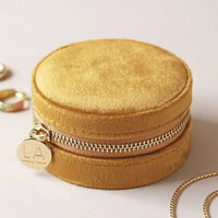 JEWELERY BOX VELVET, Mustard yellow