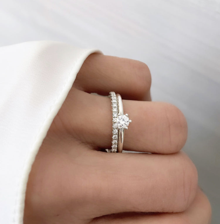 Elise Alliansring 0.27 ct diamantring, Vigselring / Förlovningsring | 18k. vitguld