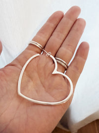 Sample Sale XL Heart örhängen | 925 silver