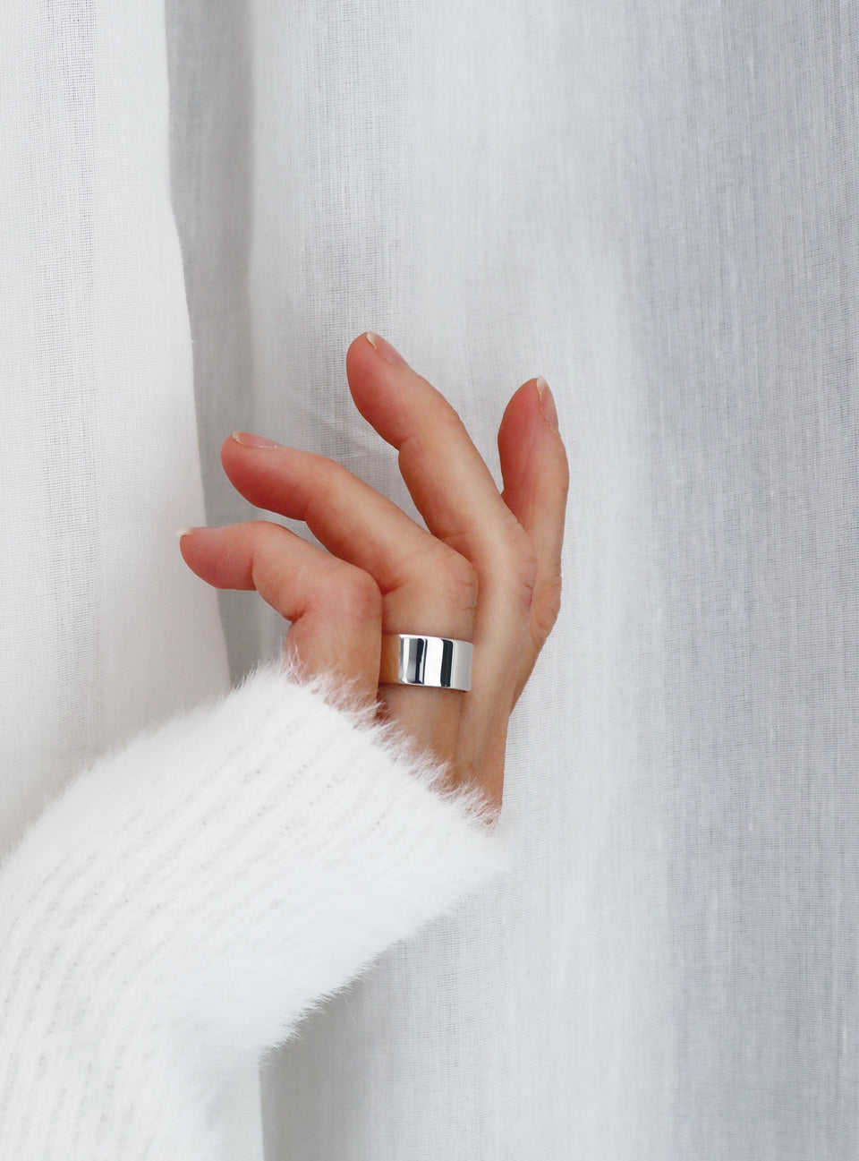 Wide stylish silver ring from Mila Silver