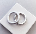 MILA COMBO Ring stack 4 mm ringar Frost/Polished - Mila Silver